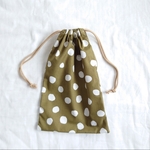 上履き袋☆シューズ袋☆巾着袋☆入園グッズ☆入学グッズ☆ドット☆くすみ☆オリーブ☆グリーン☆北欧