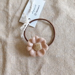 flower ヘアゴム white & pink/ドライフラワー レジン