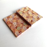 【数冊限定】金襴織物御朱印帳　B6 大判サイズ　12x18cm 梅 #4　オレンジ　パッションオレンジ　金襴生地　金襴御朱印帳　桐生織物