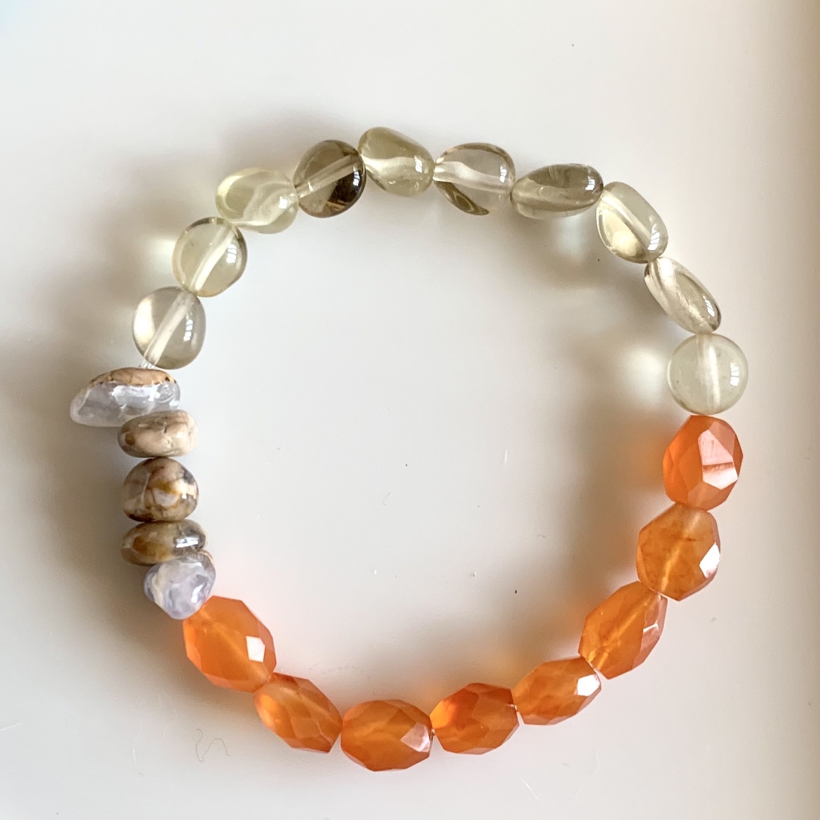 レモンクォーツ×カルセドニーブレスレット＆チャームセット