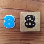 数字消しゴムはんこ⑧　（持ち手あり）