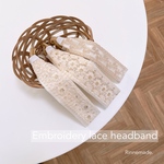 ②再入荷しました!!【 Embroidery lace headband 】インド刺繍 刺繍リボン レースリボン レースヘアバンド ベビーヘアバンド 親子お揃い