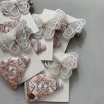 【〜2/14  Special price】hair accessory set /刺繍リボンの三角ヘアピン