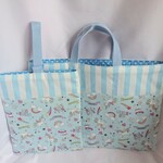 キルティング お名前タグつき 可愛い 入園入学セット【ユニコーン／ドット】ライトブルー 