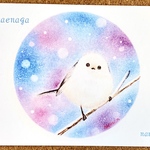 ポストカード「雪のシマエナガさん」