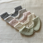 まるで付け襟❤️な360°リバーシブルスタイ。防水タイプ。ver.2.ニュアンスカラーなフラワー総刺繍レース全5色