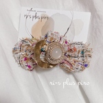 𝐧𝐞𝐰 ヘアクリップ ✩.*˚  ツイード ピンク ribbon ✨卒業卒園／入学入園✨