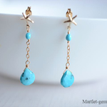 14kgf*Star スリーピングビューティーターコイズ ピアス