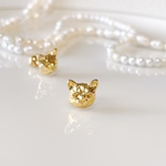 にゃんこ うちの子 ボディピアス アンティークcat 猫 アニマル 14G 16G ゴールド 片耳