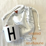 《再々販》コップ袋（サメ）/ コップ入れ / 小物入れ / 巾着 /cup bag（shark）