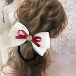 ふわふわリボン　ヘアゴム　ホワイト