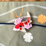 鯉と桜＊帯留め