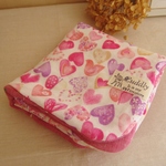 再販*ループ付８重ガーゼハンカチタオル*pinkheart♥ハート入園入学