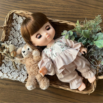 お人形　ハンドメイド服＊フローティングフローラのフリルセットアップ〜ポワン袖ver.〜