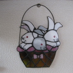 ◆m-masa様お取り置き作品　ウサギのバスケット（ミニ）　　♥サンキャッチャー　　◆ステンドグラス