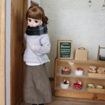 Aラインのコーデュロイスカート＊カーキ