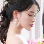 キャシーイヤリング/ピアス（TE-07) | 花嫁 ウエディング 結婚式 ナチュラル 小枝  大ぶり 前撮り シルバー フォトウエディング   リーフ リゾート 披露宴 お色直し