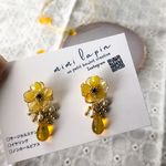 【再販】黄色いアネモネの2wayピアス/ノンホールピアス