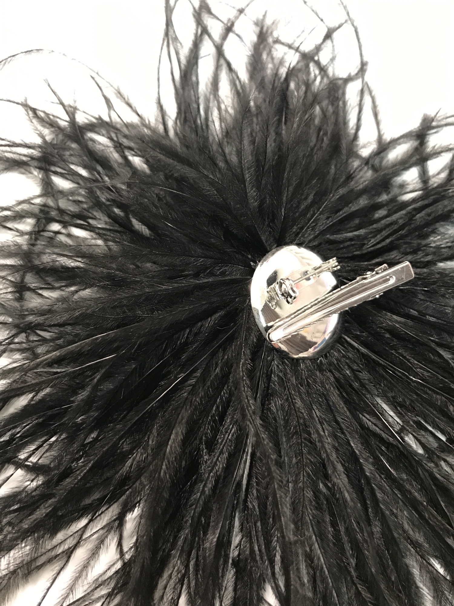 オーストリッチ フェザーコサージュ ブラック - hanaki's GALLERY