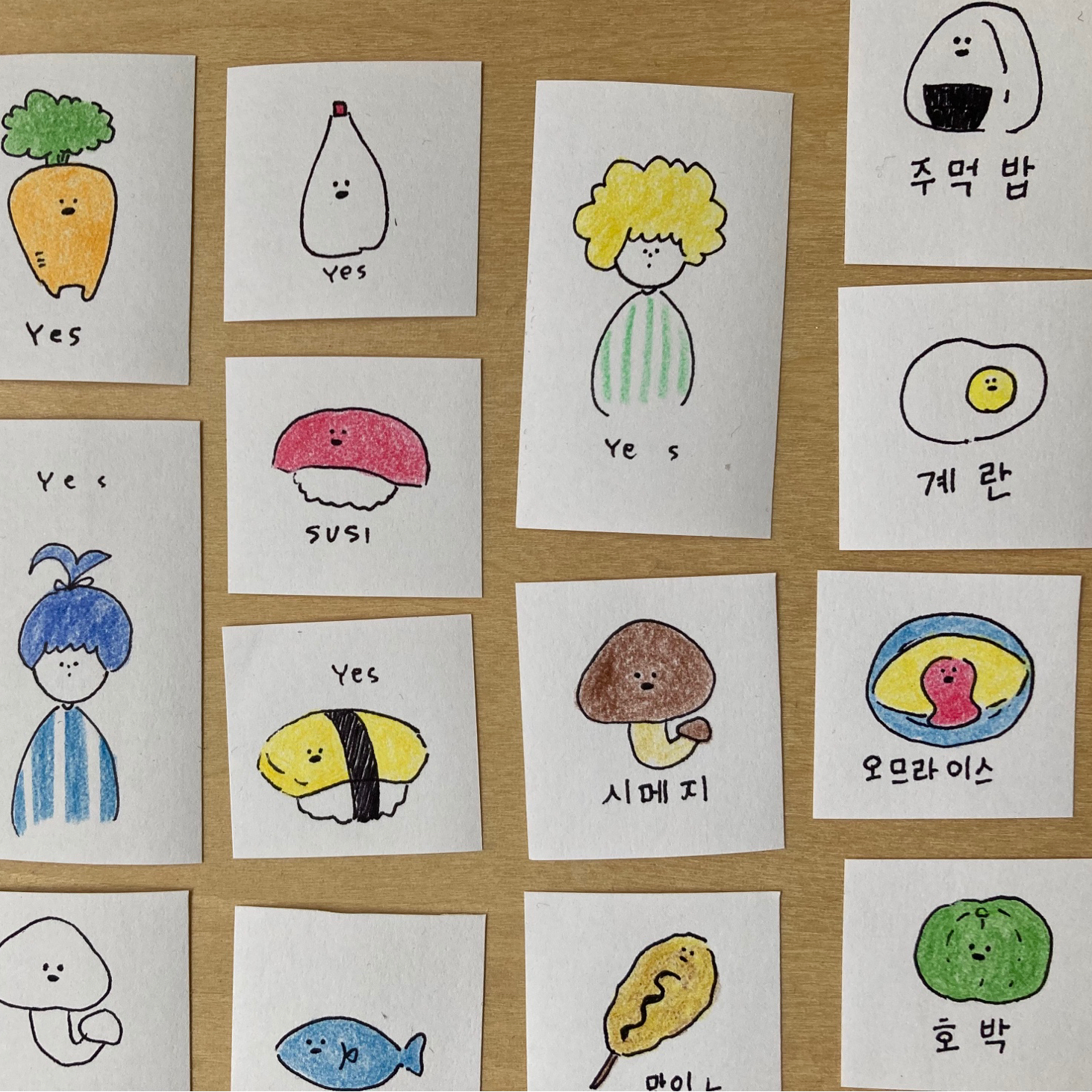 ゆるいイラスト 手書きイラスト コラージュ シンプルイラスト Minne 日本最大級のハンドメイド 手作り通販サイト