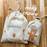 お着替え入れ🐻　給食袋　オムツポーチ　女の子　２枚セット　名入り　くまさん　出産祝い　