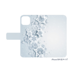 雪の結晶が降り注ぐ手帳型スマホケース