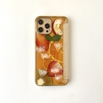 専用ページshiroiinu211様《iPhone12proMAXフチメッキ手帳ゴールド》《土台カラー・フルーツティー》《氷》