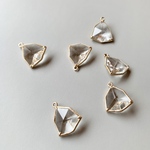 ◆2個セット◆ガラス　三角チャーム　クリア