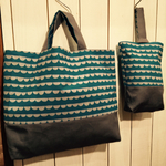 Lesson Bag & Shoes Bag set -blue green-