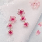 透ける桜の3連ピアス
