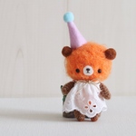 約7.5cm 小さなあみぐるみ オレンジクマ