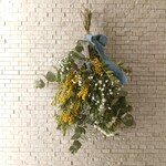ミモザとユーカリのスワッグ 〈ミスティブルー〉((45cm)