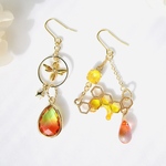 とろ～りハチミツピアス イヤリング 樹脂ノンホール 樹脂ピアス イヤリングクリップ 蜂 はち グラデーション スワロフスキー ビーズ ハニカム 虫