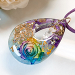 NO.9 レジン オルゴナイト 癒しと安らぎのドロップネックレス小