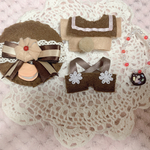 【バレンタイン　ショコラ　チョコレート　ピンク×赤　レース帽】10センチサイズ　ぬいぐるみ用お洋服　ぬい服　ぬいぐるみ服　
