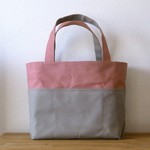 bicolor tote M (pink×gray) 再販