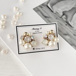 【金属アレルギー対応】Mix stone *White / Pierce