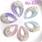 ◇送料無料◇No.620 レジンパーツ♪フープ♪しずく型♪押し花・ドライフラワー♪パステルカラー♪