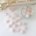 6pcs＊10mm 天然石 ハートビーズ  (ピンククォーツ)（0192）
