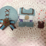 【セーラー服　クッキーサンド　うさぎ　チョコミント　編み上げ帽】10センチサイズ　ぬいぐるみ用お洋服　ぬい服　ぬいぐるみ服　