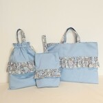 saiiiina様専用♡入園・入学３点セット＊ライトブルーの花柄フリル