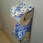 ラスト１点　ラメハイビスカスブルー　トイレットペーパーホルダーカバー