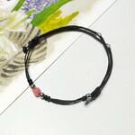天然石コードブレスレット　ピンクジェイド・ラウンドカット　４ｍｍ