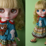 ★ターコイズブルー・北欧フェアアイル柄セット★くま太郎ブライス洋服