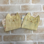 ねこ型ハーフハンカチの2枚セット