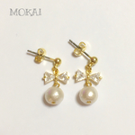 ＊小さなリボンとパールのピアス＊イヤリング＊