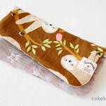 ୨୧ ⭐︎new⭐︎ なまけものkun ふわっふわの8重ガーゼ はんかち 23cm ちゃ ୨୧