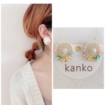 ビーズ刺繍【カラフルなお花のスパンコール×ハート】