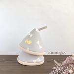 ふんわりころん三角鍋つかみ＊北欧風　ちょうちょ柄　三角ミトン　難燃