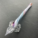 白のマーブルガラスペン（4）